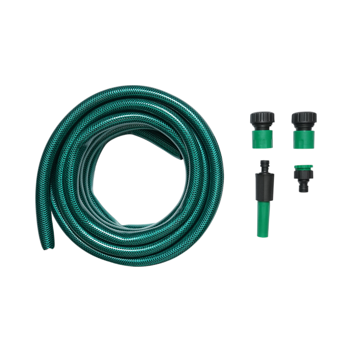 Set of garden hose 19mm x 7.5m with 3/4-1/2 adapter, connectors, adjustable nozzle 1/2